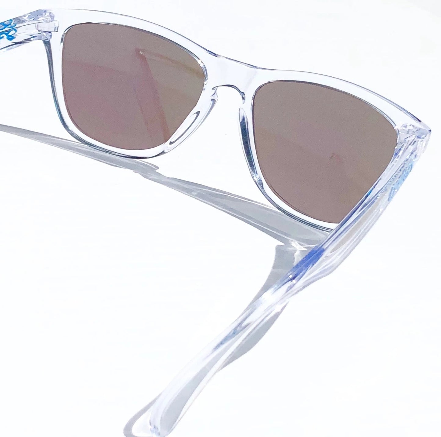 Oakley Frogskins Clear Polished Crystal Frame PRIZM Sapphire Blue Lens Sunglass 9013-D0