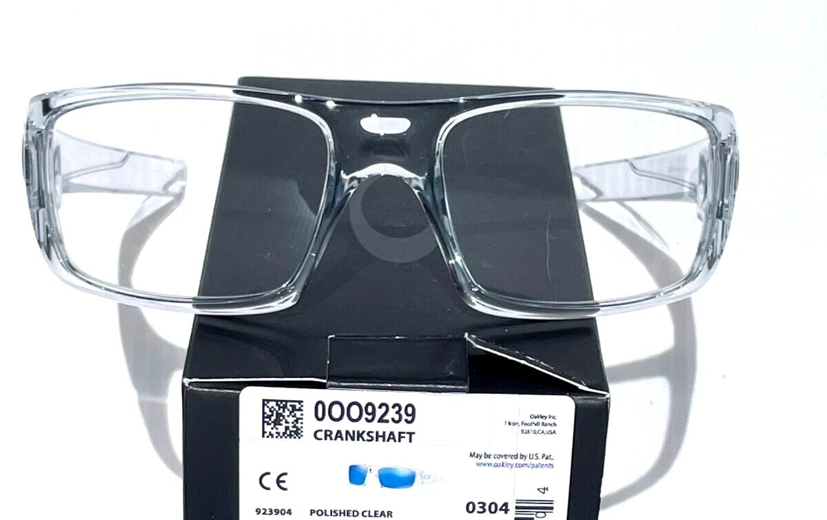 Oakley CRANKSHAFT Shiny Clear Frame Non-Polarized Galaxy HD Clear Iridium Lens Sunglass 9239-04 - Two-Lens Bundle!