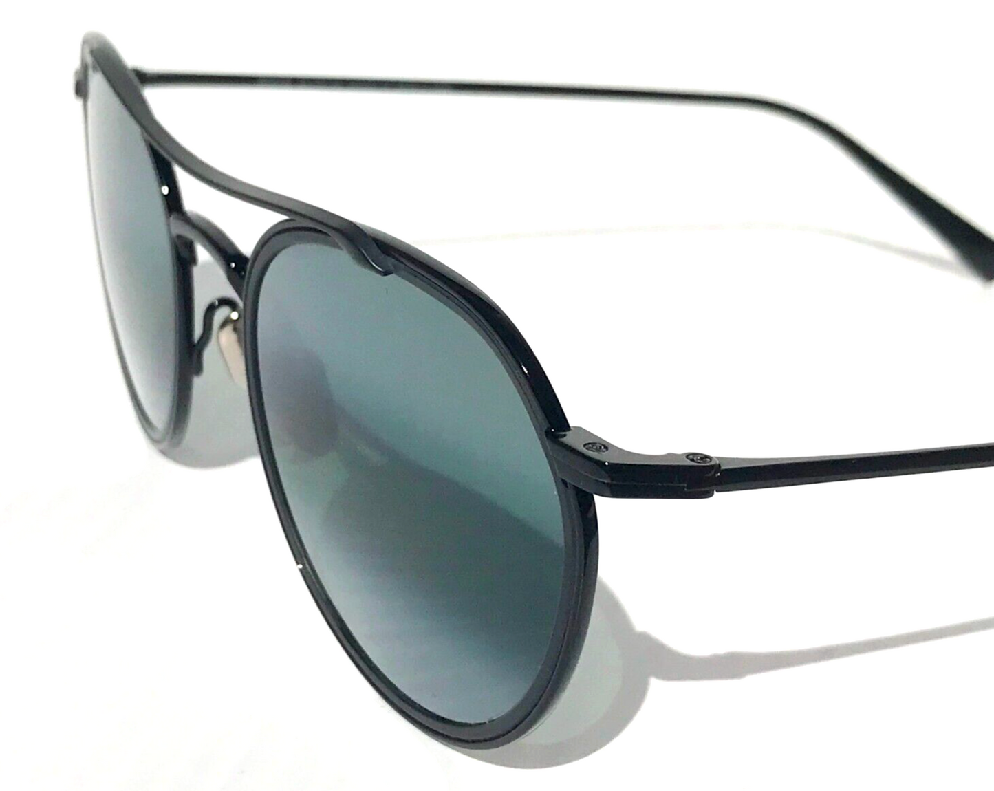 Maui Jim BOWLINE Black Gloss with Matte Round POLARIZED Gray Sunglass 557-02