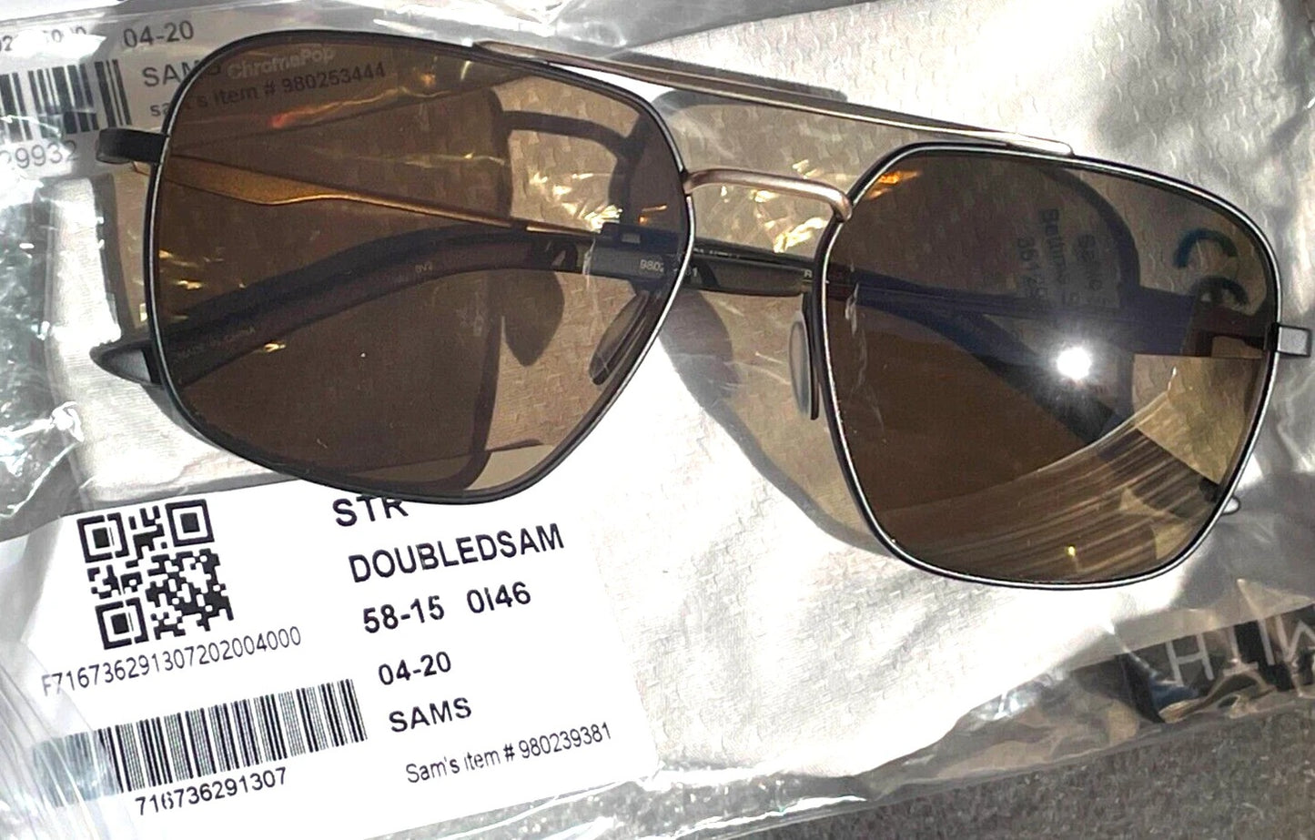 Smith Optics DOUBLEDSAM Matte Black & Gold Frame Chromapop Brown Lens Sunglass 0I46