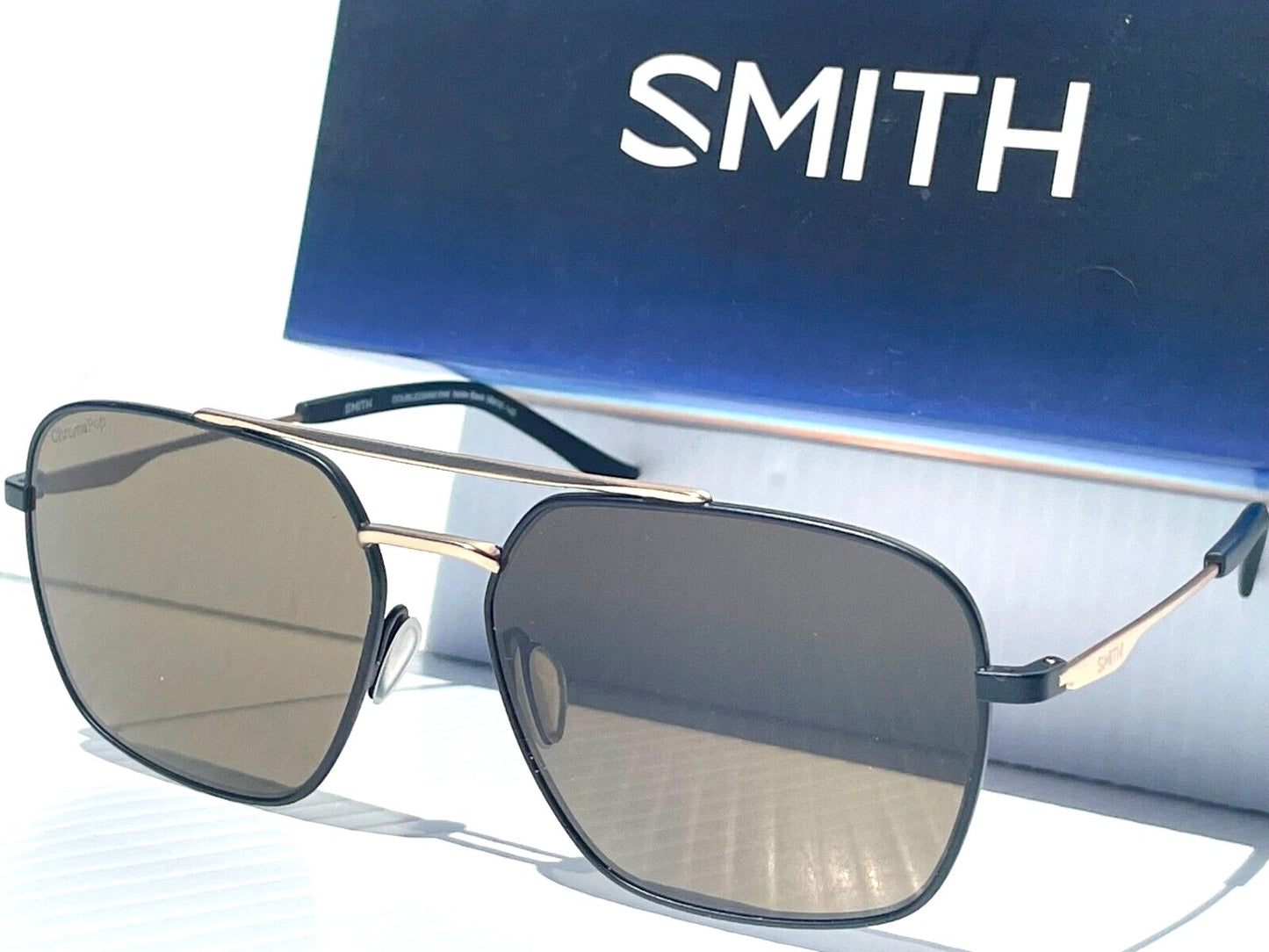 Smith Optics DOUBLEDSAM Matte Black & Gold Frame Chromapop Brown Lens Sunglass 0I46