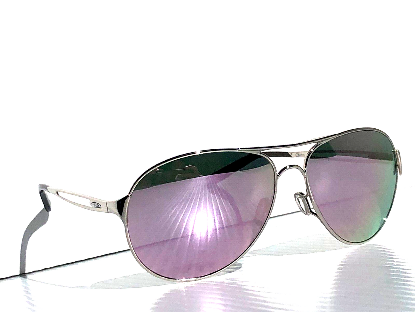 Oakley CAVEAT in Silver Frame with POLARIZED Galaxy Rose Gold lens Sunglasses oo4054 - Two-Lens Bundle!