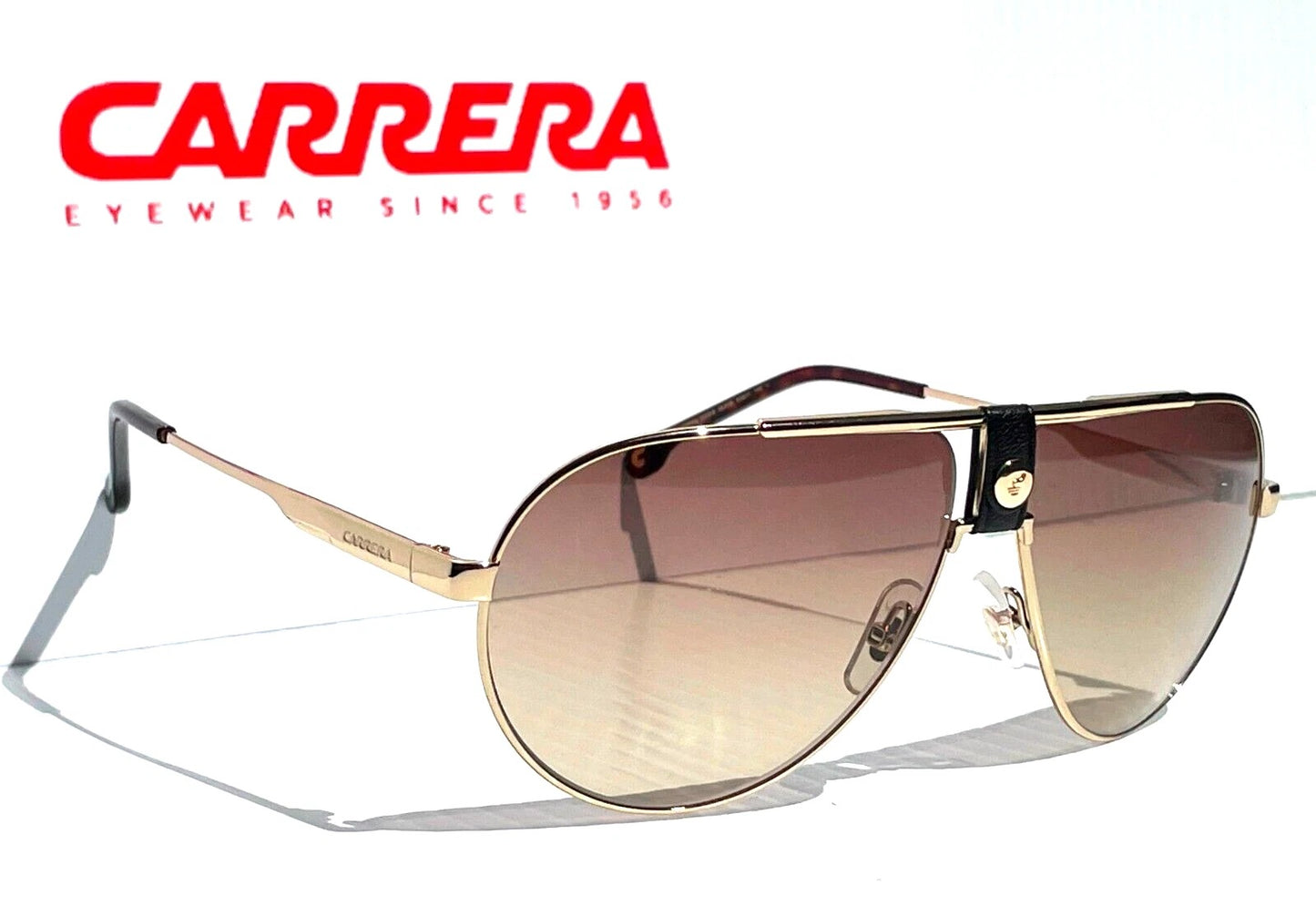 CARRERA Polished Gold Havana Frame Brown Gradient Lens Sunglass 1033/S 06J