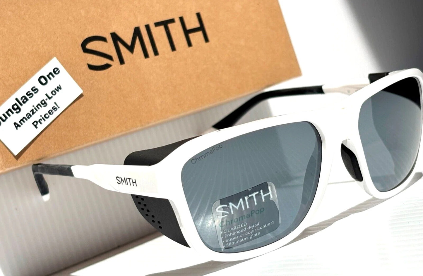 Smith Optics EMBARK White Frame ChromaPop POLARIZED Platinum Mirror Lens Sunglass