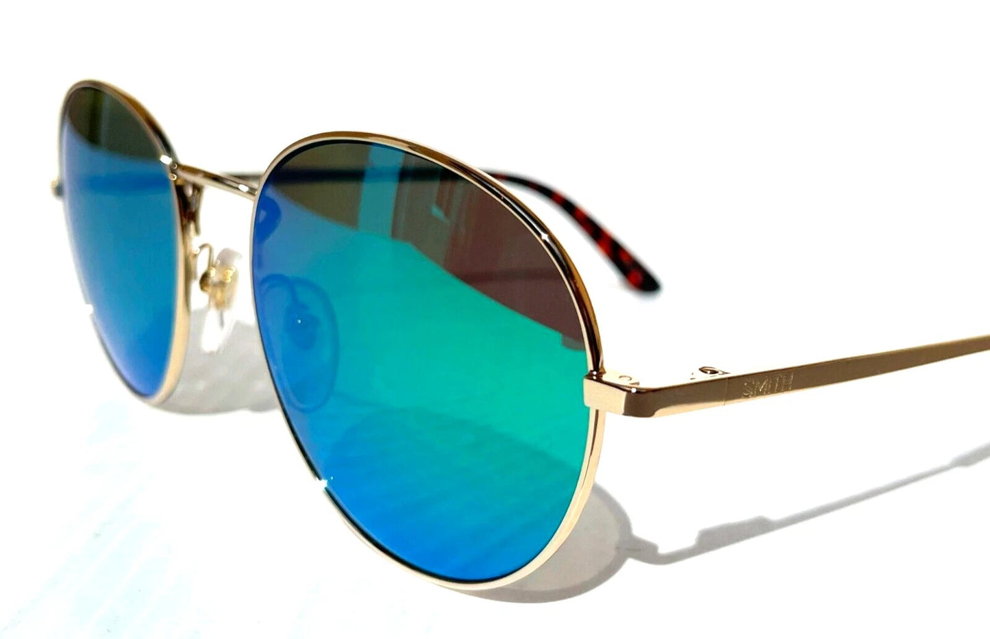 Smith Optics PREP Shiny Gold Frame Carbonic POLARIZED Green Mirror Lens Sunglass 5Z
