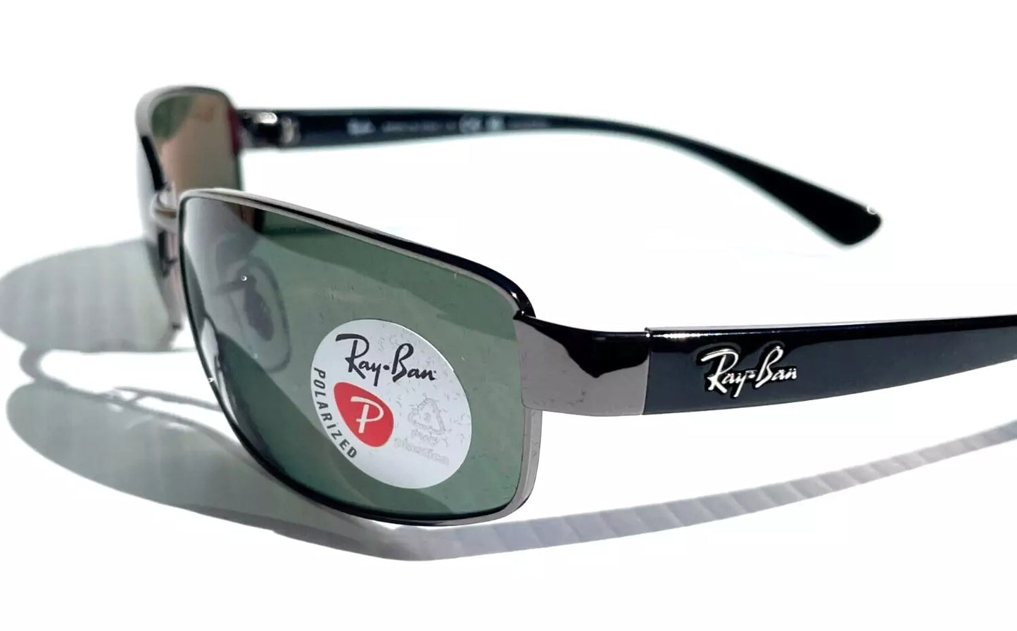 Ray Ban Gunmetal Frame with POLARIZED Dark Green Lens Sunglass RB 3364 004/58