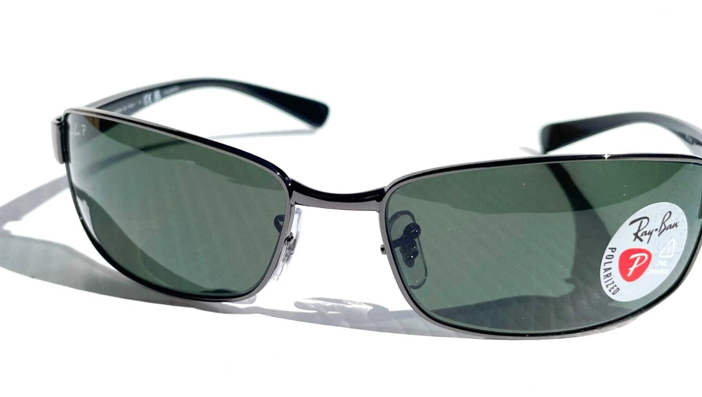 Ray Ban Gunmetal Frame with POLARIZED Dark Green Lens Sunglass RB 3364 004/58