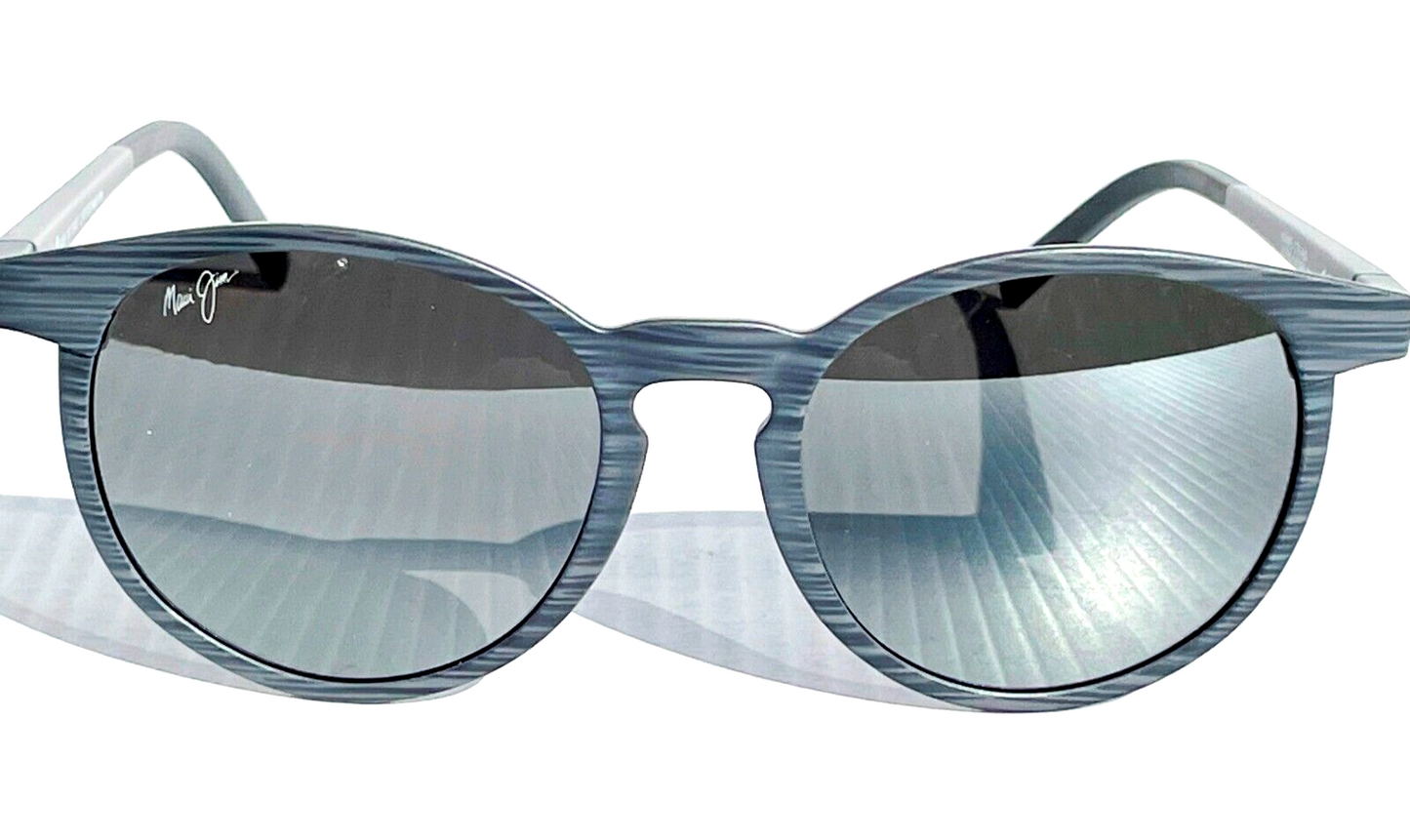 Maui Jim KIAWE Grey Woodgrain Stripe POLARIZED Grey GLASS Sunglass 809-11D