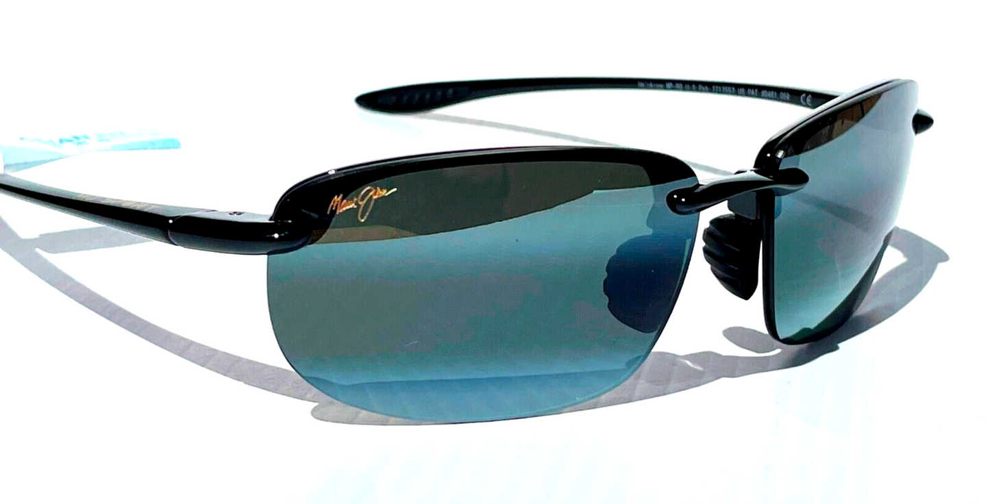 Maui Jim HOOKIPA Gloss Black POLARIZED Grey Lens Sunglass 407N-02