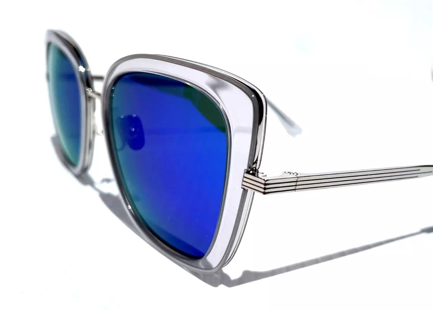 Maui Jim VIOLET LAKE Transparent Clear Frame POLARIZED Maui Blue Lens Sunglass B843-11