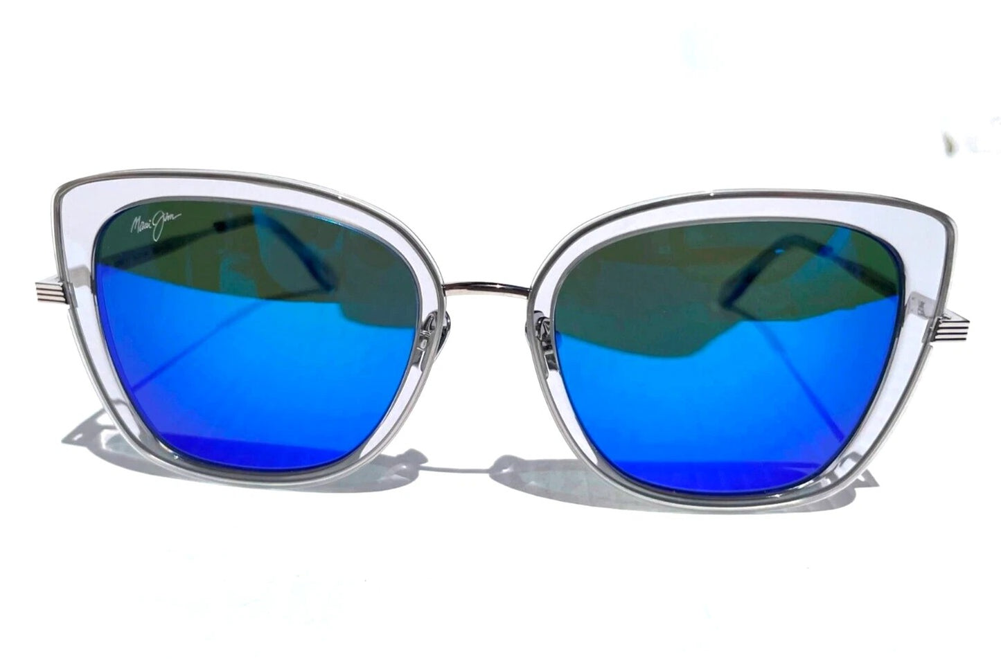 Maui Jim VIOLET LAKE Transparent Clear Frame POLARIZED Maui Blue Lens Sunglass B843-11