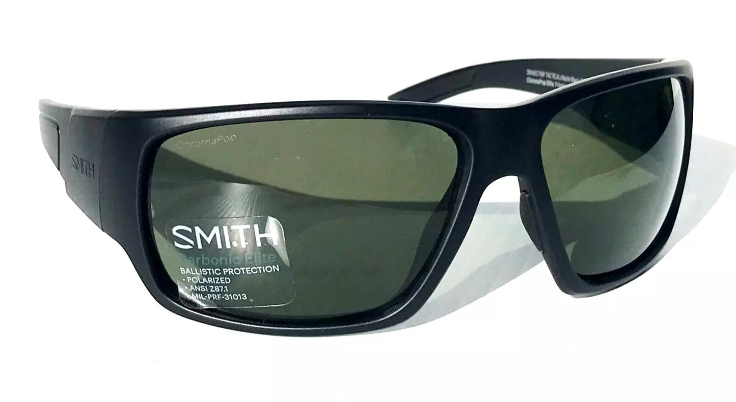 Smith Optics DRAGSTRIP TACTICAL Matte Black Frame ChromaPop POLARIZED Gray Green Lens Sunglass