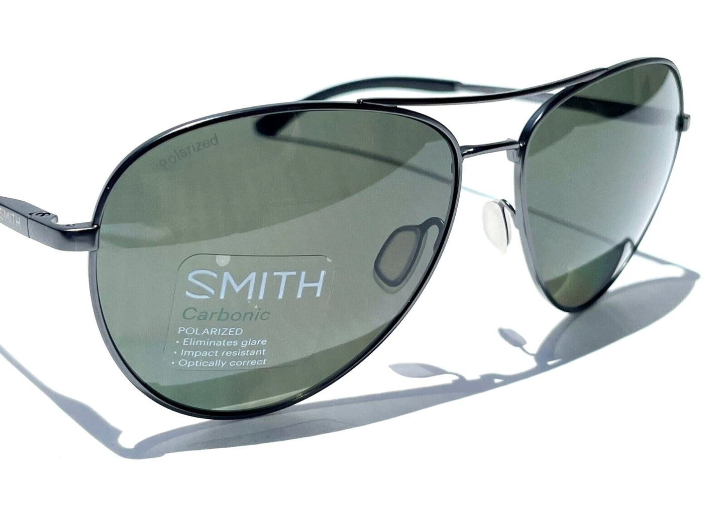 Smith Optics LAYBACK Matte Gunmetal Frame Carbonic POLARIZED Grey Green Lens Sunglass R80