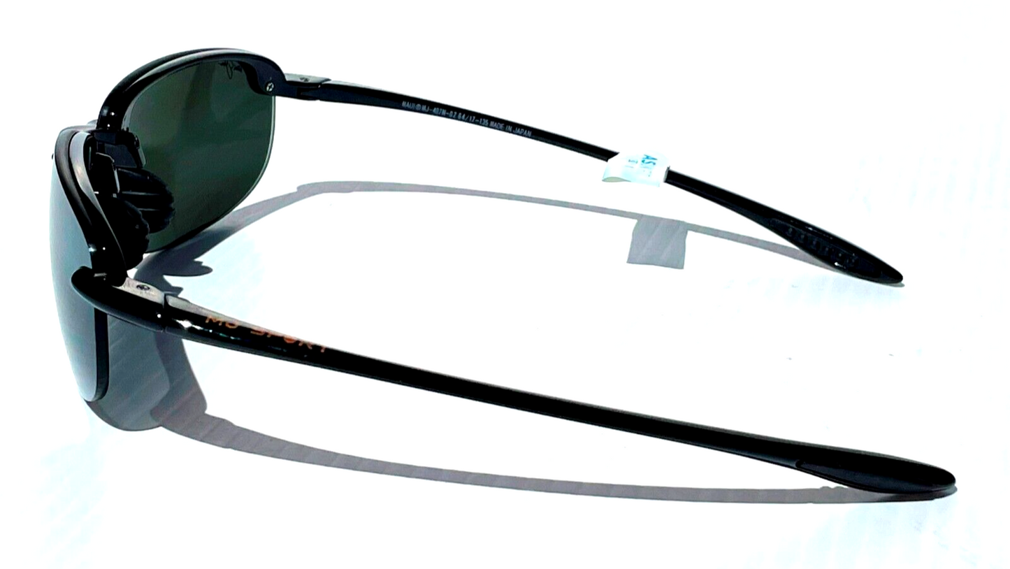 Maui Jim HOOKIPA Gloss Black POLARIZED Grey Lens Sunglass 407N-02