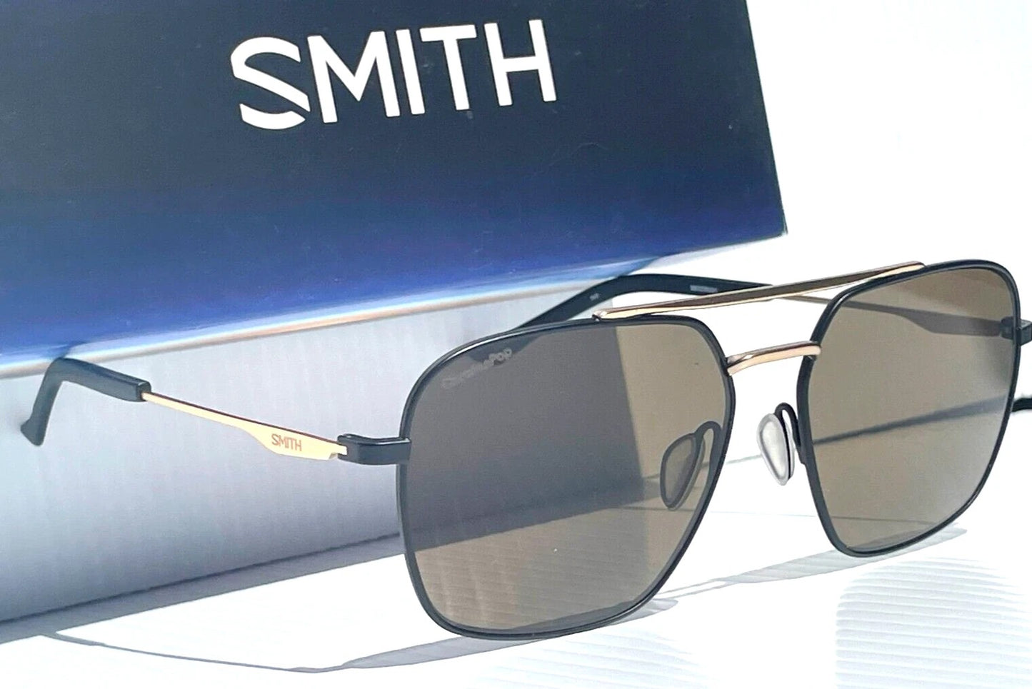 Smith Optics DOUBLEDSAM Matte Black & Gold Frame Chromapop Brown Lens Sunglass 0I46