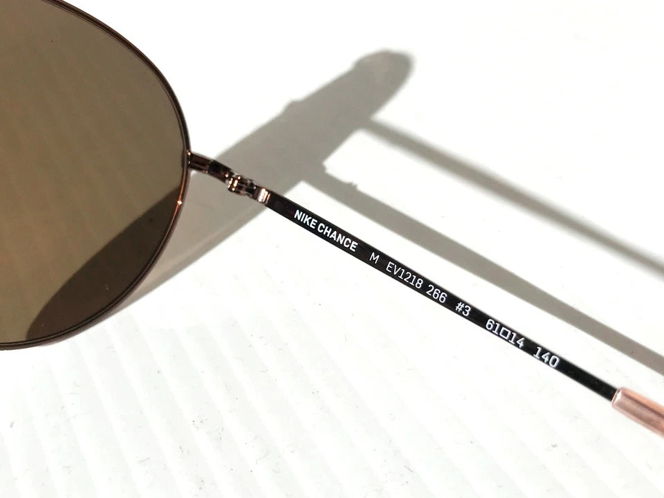 NIKE Chance ROSE GOLD 61mm Aviator Rose Gold Mirror Lens Women's Sunglass EV1218 266