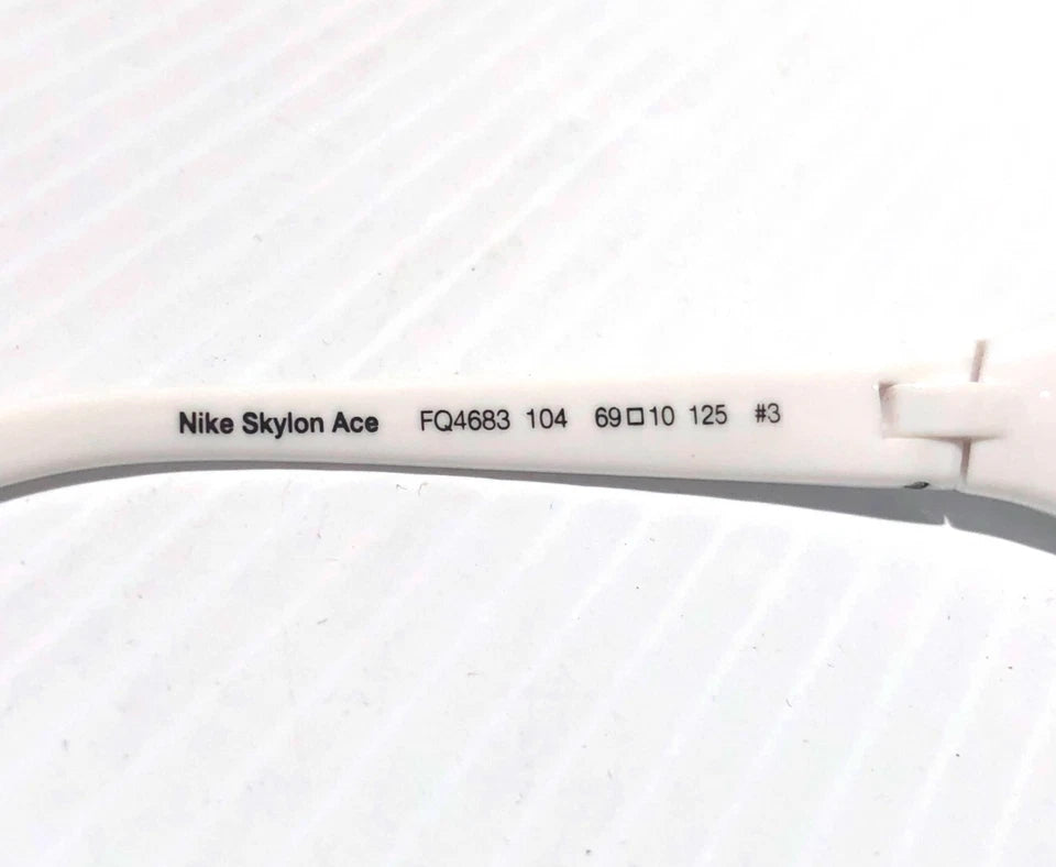 Nike SKYLON ACE Shiny White Frame UV PROTECTIVE Blue Mirror Lens Sunglass FQ4683 104
