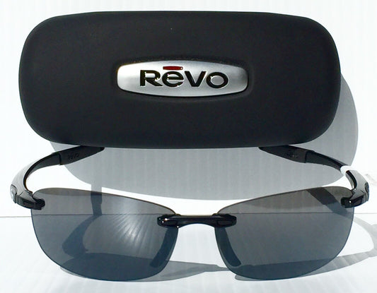 REVO DESCEND E Polished Black frame POLARIZED Grey Lens Sunglass RE 4060 01 GY