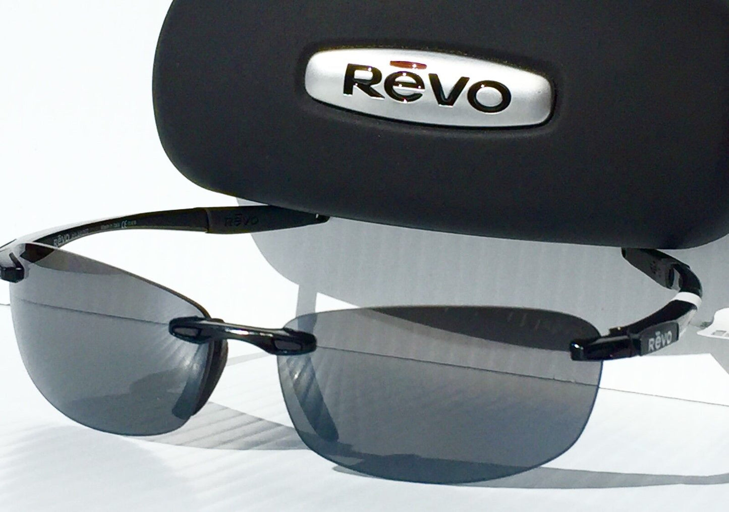 REVO DESCEND E Polished Black frame POLARIZED Grey Lens Sunglass RE 4060 01 GY