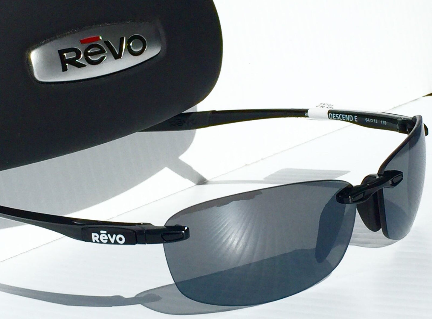 REVO DESCEND E Polished Black frame POLARIZED Grey Lens Sunglass RE 4060 01 GY