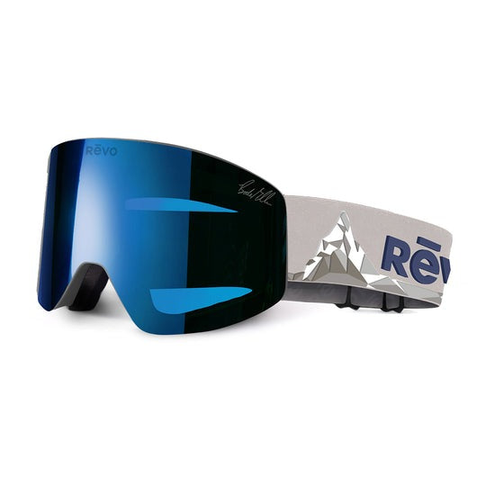 Revo GOGGLES Whiteout No. 6 Matte Grey POLARIZED Photochromic Blue Water Lens