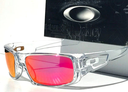 Oakley CRANKSHAFT Shiny Clear Frame POLARIZED Galaxy Magenta Mirror Lens Sunglass 9239-04- Two-Lens Bundle!