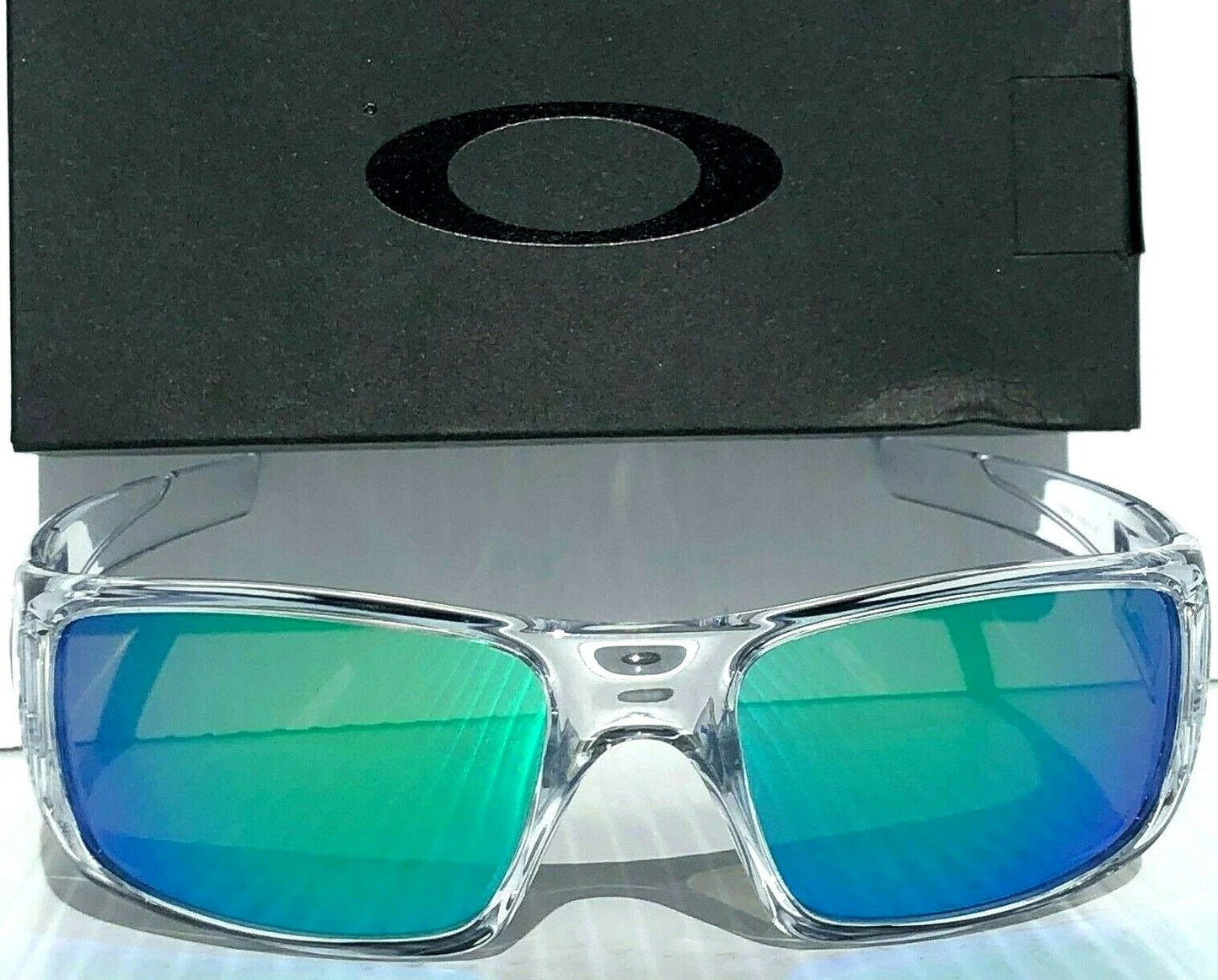 Oakley CRANKSHAFT Shiny Clear Frame POLARIZED Galaxy Jade Mirror Lens Sunglass 9239-04- Two-Lens Bundle!
