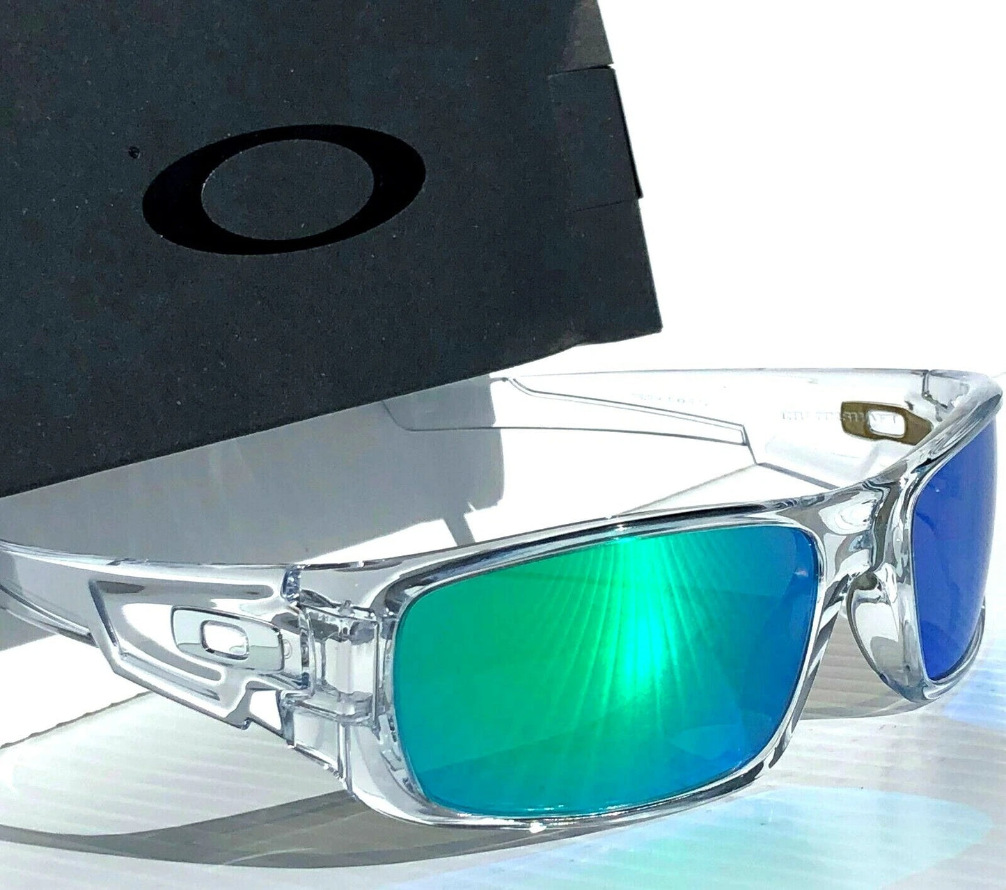 Oakley CRANKSHAFT Shiny Clear Frame POLARIZED Galaxy Jade Mirror Lens Sunglass 9239-04- Two-Lens Bundle!