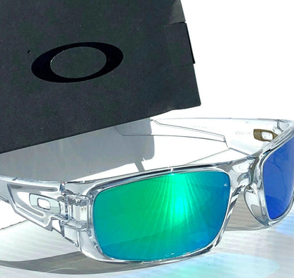Oakley CRANKSHAFT Shiny Clear Frame POLARIZED Galaxy Jade Mirror Lens Sunglass 9239-04- Two-Lens Bundle!