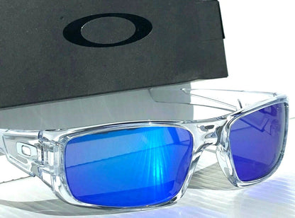 Oakley CRANKSHAFT Shiny Clear Frame POLARIZED Galaxy Blue Mirror Lens Sunglass 9239-04- Two-Lens Bundle!