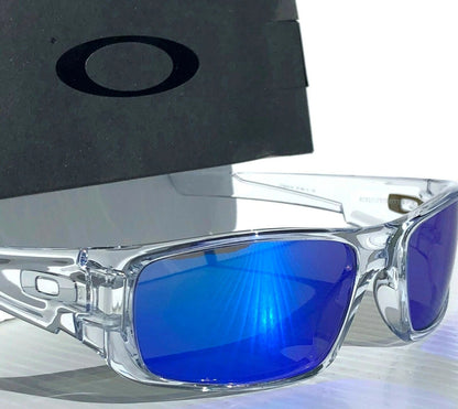 Oakley CRANKSHAFT Shiny Clear Frame POLARIZED Galaxy Blue Mirror Lens Sunglass 9239-04- Two-Lens Bundle!