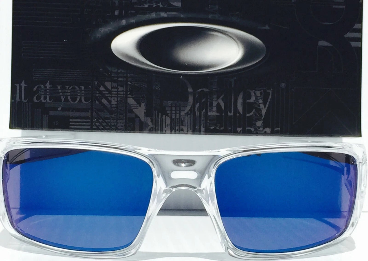 Oakley CRANKSHAFT Shiny Clear Frame POLARIZED Galaxy Ice Blue Mirror Lens Sunglass 9239-04- Two-Lens Bundle!