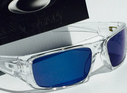 Oakley CRANKSHAFT Shiny Clear Frame POLARIZED Galaxy Ice Blue Mirror Lens Sunglass 9239-04- Two-Lens Bundle!