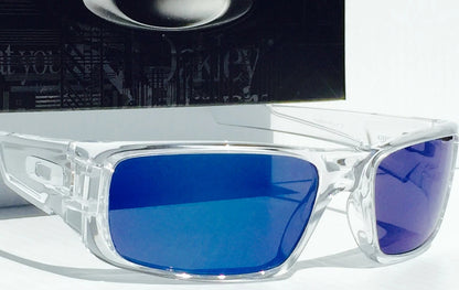 Oakley CRANKSHAFT Shiny Clear Frame POLARIZED Galaxy Ice Blue Mirror Lens Sunglass 9239-04- Two-Lens Bundle!