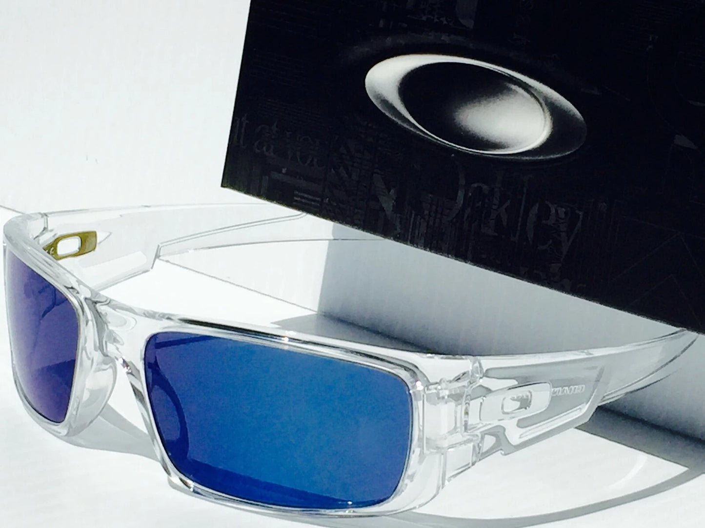 Oakley CRANKSHAFT Shiny Clear Frame POLARIZED Galaxy Ice Blue Mirror Lens Sunglass 9239-04- Two-Lens Bundle!
