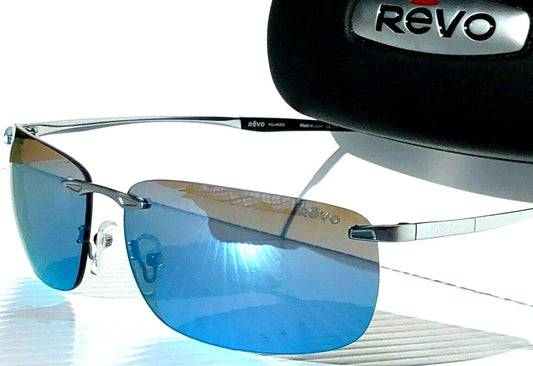 REVO DESCEND Z Metal Satin Chrome POLARIZED Blue Water Lens Sunglass RE 1170 03 BL