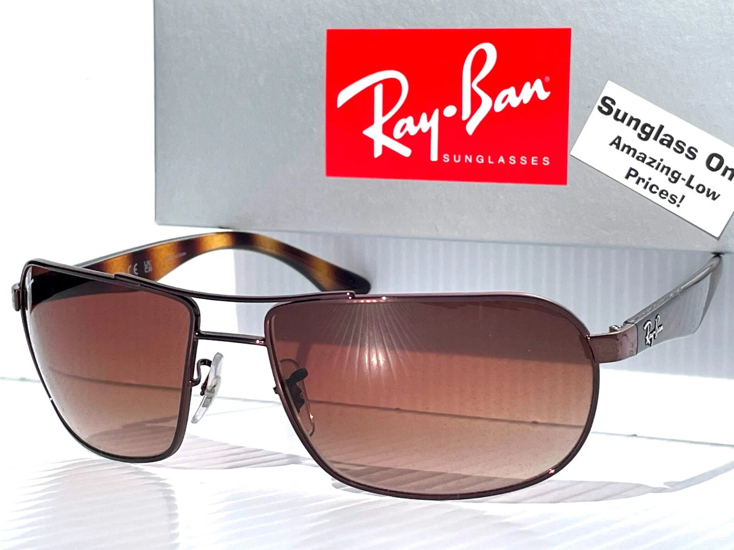 Ray Ban Bronze Tortoise UV PROTECTION Bronze Gradient Lens Sunglass RB3492 014/85