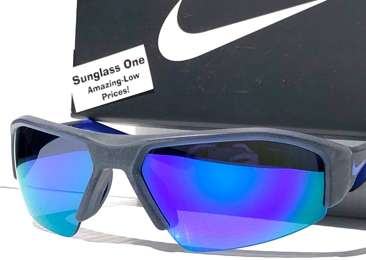 Nike SKYLON ACE 22 Obsidian GRAY Frame Violet Mirror Lens Sunglass DV2151 451