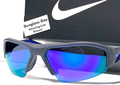 Nike SKYLON ACE 22 Obsidian GRAY Frame Violet Mirror Lens Sunglass DV2151 451