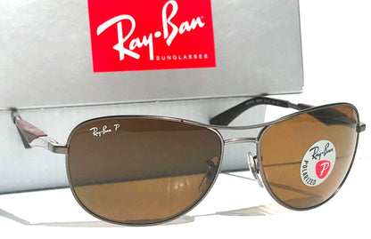 Ray Ban Matte Gunmetal POLARIZED Brown Lens Sunglass RB3519 029/83