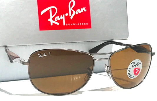 Ray Ban Matte Gunmetal POLARIZED Brown Lens Sunglass RB3519 029/83