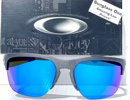 Oakley SLIVER EDGE Steel Grey Frame POLARIZED Sapphire Blue lens Sunglass oo9413-06