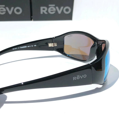 REVO TANDER Black POLARIZED Blue Water Lens Sunglass RE 5014 01 BL
