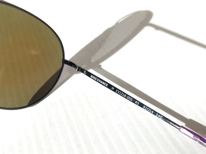 NIKE Chance Gunmetal Chrome Aviator Frame Blue Mirrored Lens Sunglass EV1218 055