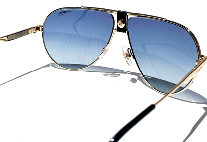 CARRERA 1033 Gold Frame with Black Gold-Blue Shift Lens Sunglass 02M2-1V