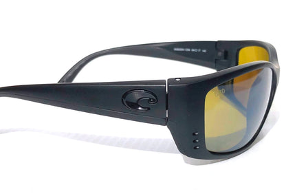 Costa Del Mar FISCH Black POLARIZED Sunrise Silver 580G GLASS Lens Sunglass 9054-13