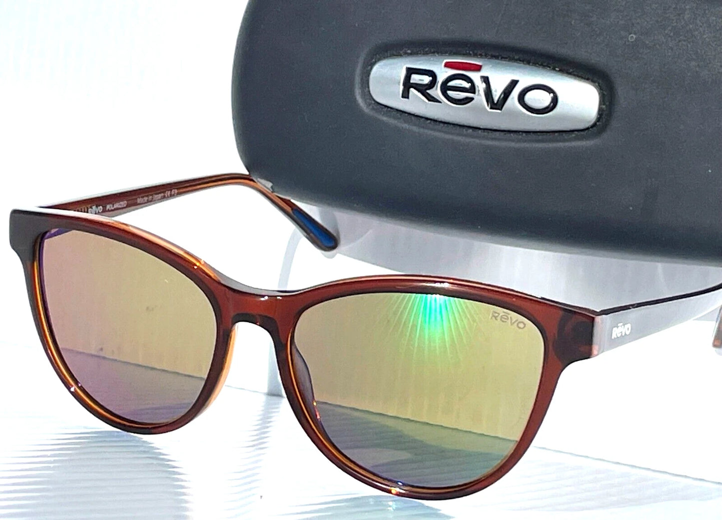 REVO DAPHNE Brown POLARIZED Green Lens Sunglass RE 1101ECO 02 GN