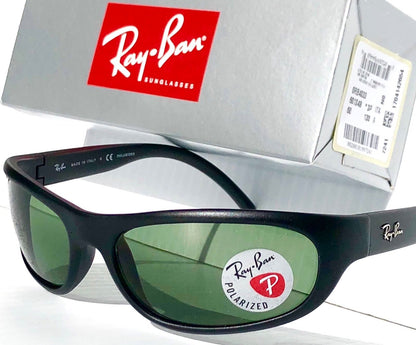 Ray Ban Sports Wrap Matte Black Frame POLARIZED Green Lens Sunglass RB 4033 601S