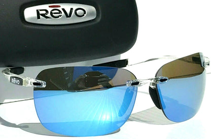REVO DESCEND CLEAR Crystal POLARIZED Blue Water Lens Sunglass RE 1070XL 09 BL