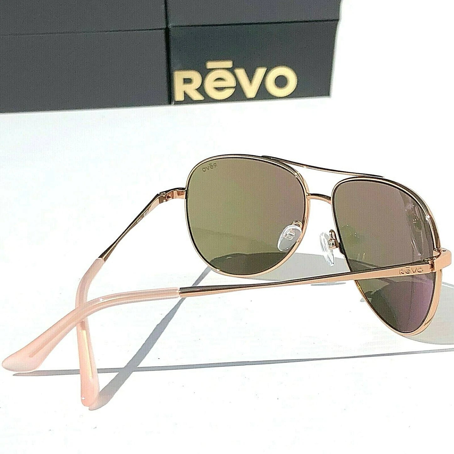 REVO RELAY S Rose Gold POLARIZED Champagne Lens Sunglass RE 1014 14 CH